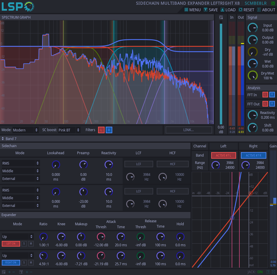 Sidechain Multi-band Expander LeftRight x8